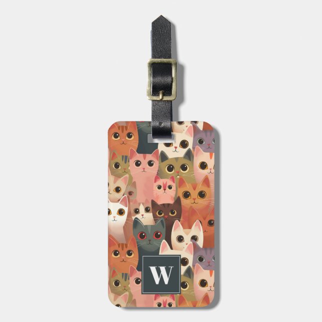 Cat Luggage Tag Gepäckanhänger (Vorderseite vertikal)