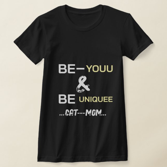 Cat Luxury Typografie Personalisiert Niedlich Blac T-Shirt (Ablage )