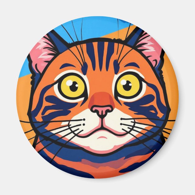 Cat, Mackerel, Domestic cat Magnet (Vorne)