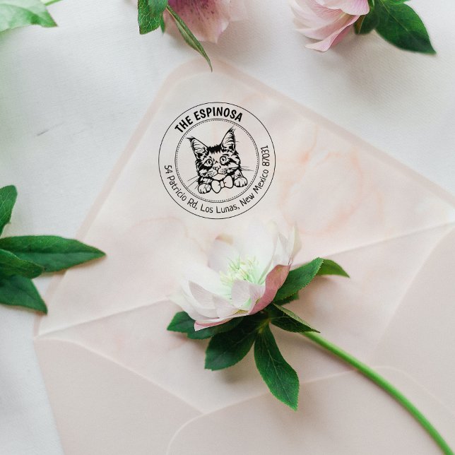 Cat Maine Coon Rücksendeadresse Gummistempel (Von Creator hochgeladen)