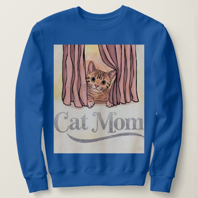 Cat Mama Blue Sweatshirt (Design vorne)