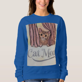 Cat Mama Blue Sweatshirt