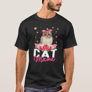 Cat Mama Blume Bandana Kitten Muttertag T-Shirt