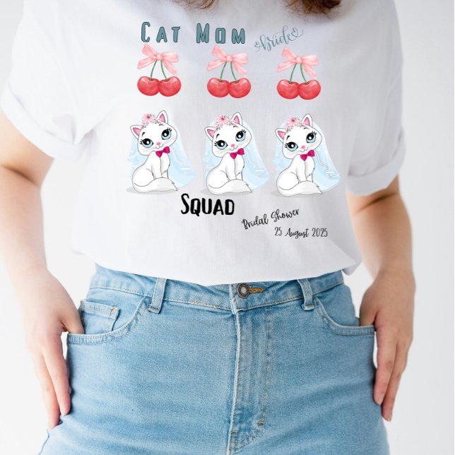 Cat Mama Bride Squad Brautparty Bachelorette T-Shirt (Von Creator hochgeladen)