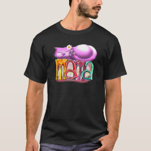 Cat Mama Cat Peace Schlafen Rosa Blume Schmetterli T-Shirt