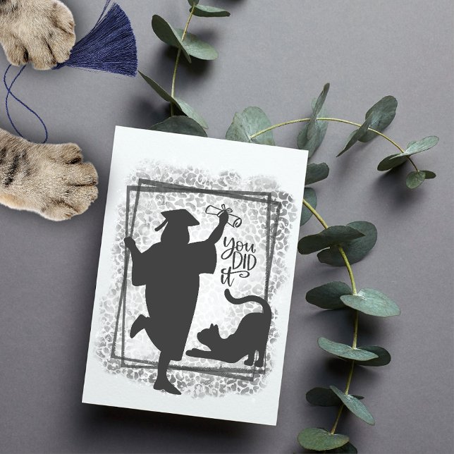 Cat Mama Chic Minimalistisch Funny Uni-Abschluss Karte (Von Creator hochgeladen)