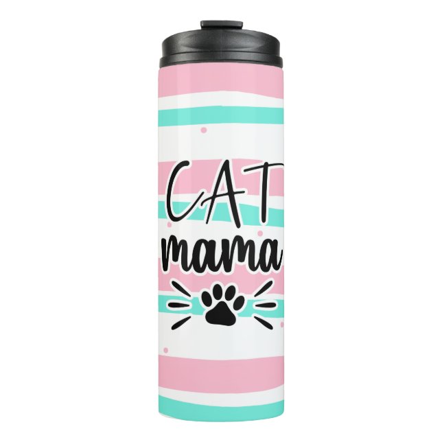 Cat Mama Custom Fotos Thermosbecher (Vorderseite)