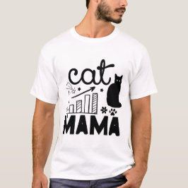 Cat Mama – Cute Kitty Silhouette & Doodle Style T-Shirt