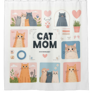 "Cat Mama" Duschvorhang mit Adorable Kittens
