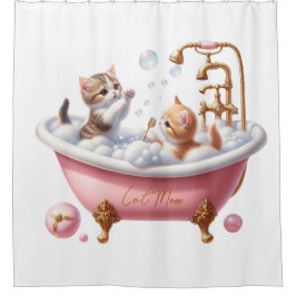 "Cat Mama" Duschvorhang mit Adorable Kittens