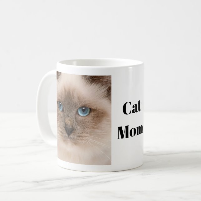 Cat Mama Foto Kaffeetasse (Vorderseite Links)