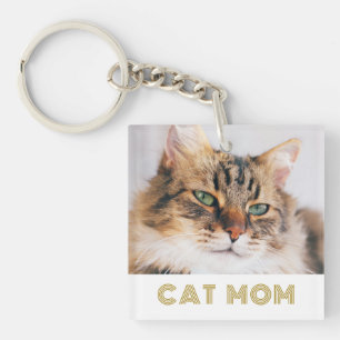 Cat Mama Foto Schlüsselanhänger