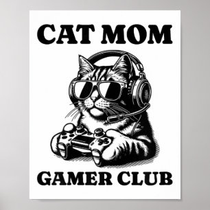Cat Mama Gamer Club Videospiele Chat Player Women Poster