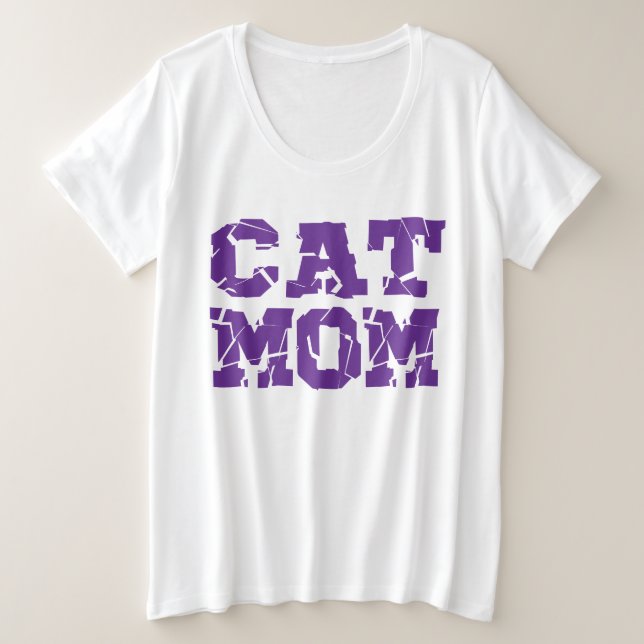 Cat-Mama Große Größe T-Shirt (Design vorne)