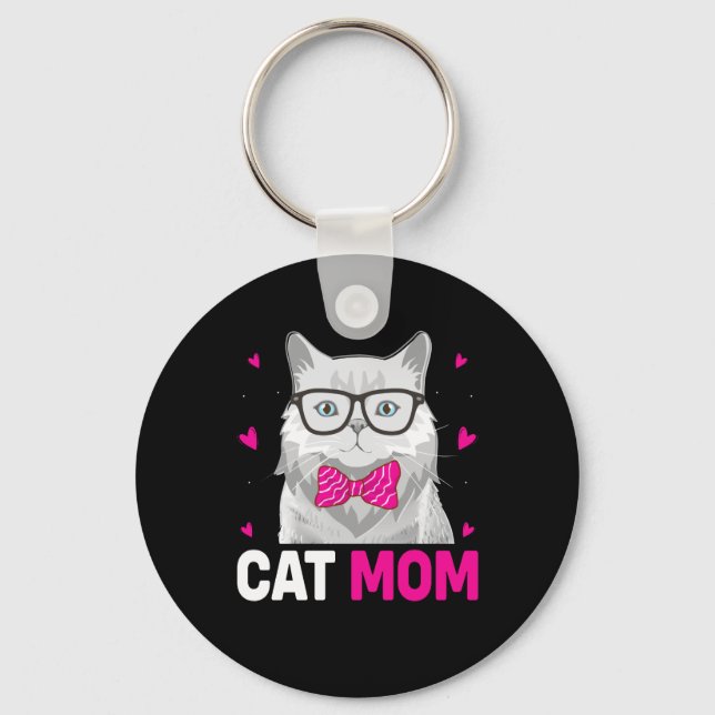 Cat Mama Happy Mütter Day Schlüsselanhänger (Vorderseite)