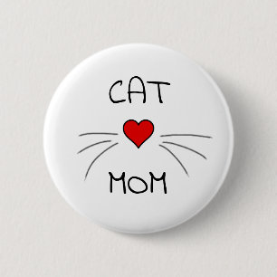 Cat Mama Herz und Whiskys Button