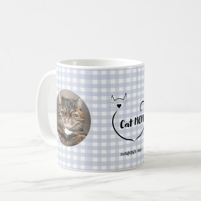 Cat Mama Liebe Form und einfaches Skript Kaffeetasse (Vorderseite Links)