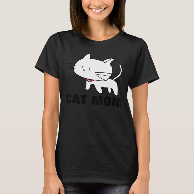 CAT-MAMA, lustige niedliche Kitty Cat T - Shirt (Vorderseite)