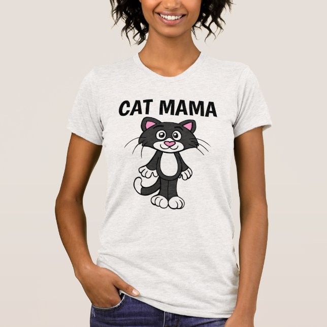 CAT-MAMA, (MAMA) Funny Niedlich Cat T - Shirt (Vorderseite)