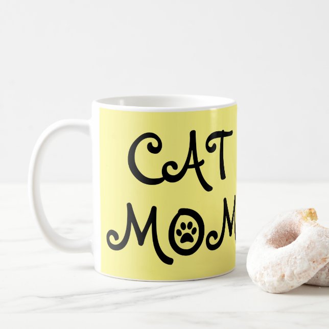 CAT-MAMA mit Paw Prints Kaffee-Tasse Kaffeetasse (Mit Donut)