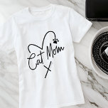 Cat Mama Moderne spielerische Herz-und Fun Typogra T-Shirt<br><div class="desc">Dieses einfache und klassische Design besteht aus spielerischer und lustiger Skripttypografie</div>