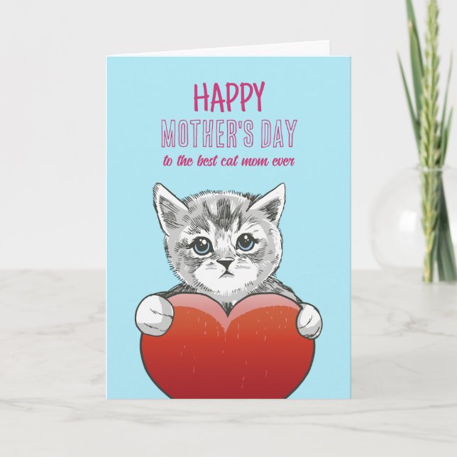 Cat Mama Niedlich Kitten Liebe Happy Mother Day Karte (Vorderseite)