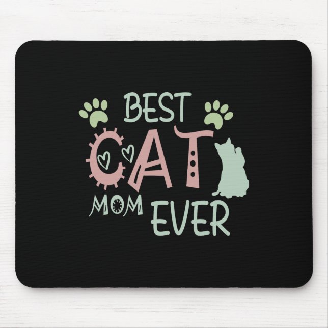 Cat Mama Niedlich Meow First Mütter Day Mousepad (Vorne)