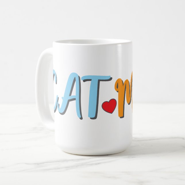 Cat-Mama - Niedlicher Felin mit optionaler Persona Kaffeetasse (Vorderseite Links)