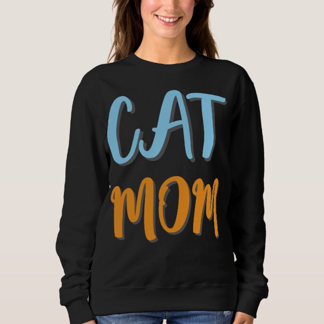 Cat-Mama - Niedlicher Felin mit optionaler Persona Sweatshirt (Vorderseite)