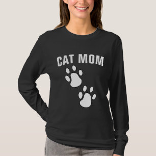 CAT-MAMA-PAW DRUCKT Schwarze T - Shirt