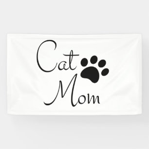 Cat Mama Paw Print Sprichwort Banner