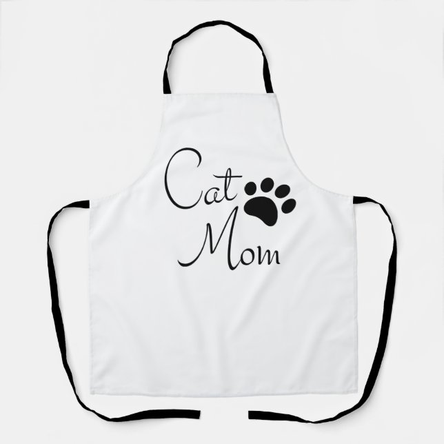 Cat Mama Paw Print Sprichwort Schürze (Vorderseite)