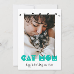 Cat-Mama Paw Prints Muttertag Feiertagskarte