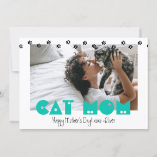 Cat-Mama Paw Prints Muttertag Feiertagskarte