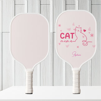 Cat Mama Personalisiert-rosa Niedliches Cat Design Pickleball Schläger