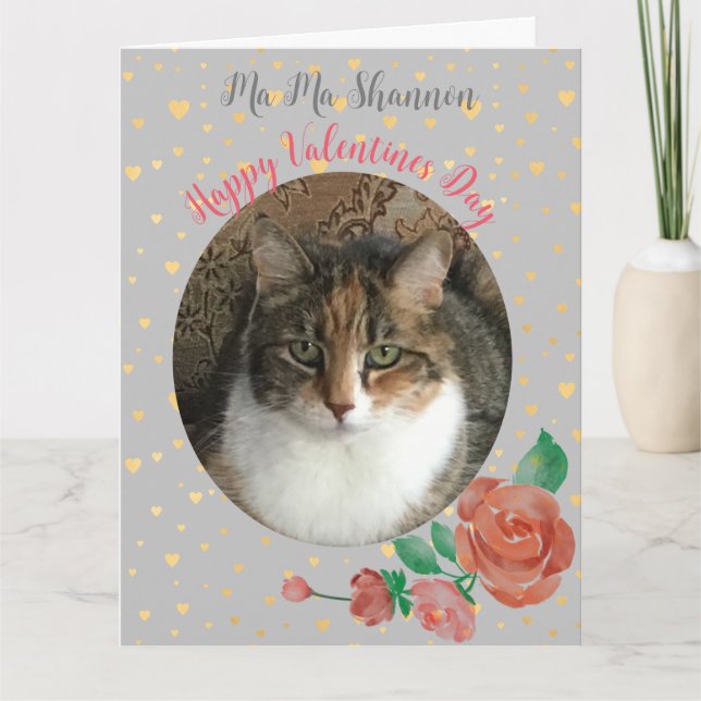 Cat Mama Personalisiert Valentine Überraschung Karte (Vorderseite)