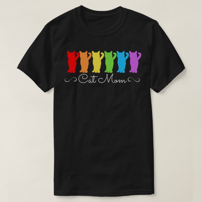 Cat Mama Rainbow T-Shirt (Design vorne)