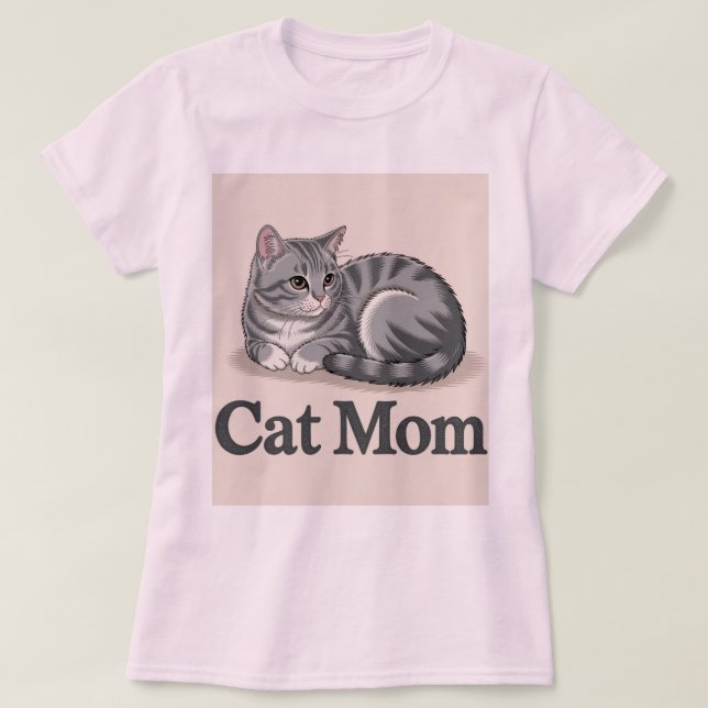 Cat Mama Rosa T - Shirt (Design vorne)