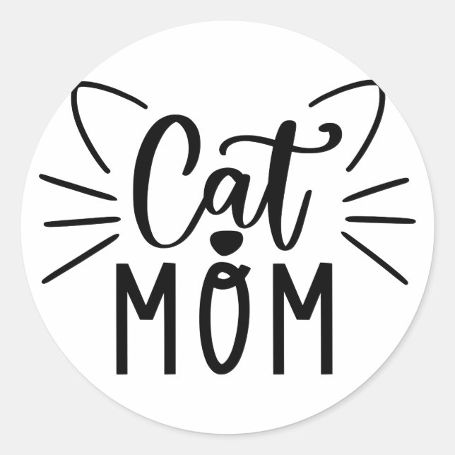 Cat-Mama Runder Aufkleber (Vorderseite)