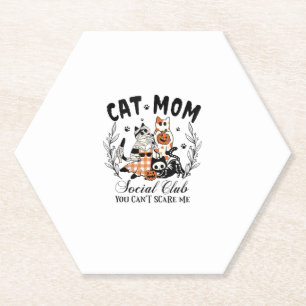 Cat Mama Social Club Ghost Cat Halloween Gothic Bl Untersetzer