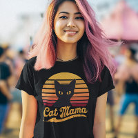 Cat Mama Sunset Silhouette einer Schwarzen Katze