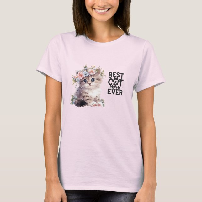 Cat Mama T-Shirt (für Katzen Liebhaber) (Vorderseite)