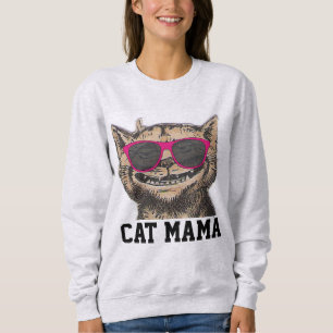 CAT MAMA T - Shirt, Sonnenbrille Funny CAT Sweatshirt