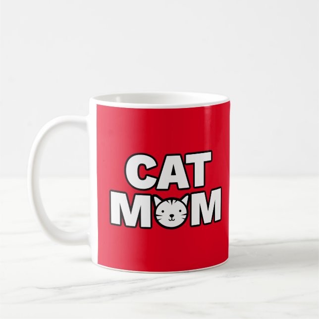 CAT-MAMA-Tasse (rot) Kaffeetasse (Links)