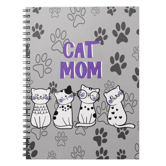 Cat Mama und Paws Notebook Notizblock (Vorderseite)