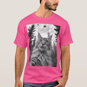 Cat Mama Vater - Funny Alien Selfie Maine Coon Ufo T-Shirt