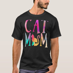 Cat Mama Wasserfarbe Witzige Katzenbesitzerin Frau T-Shirt
