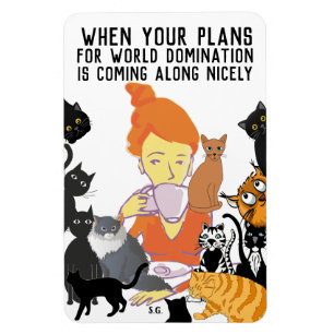 CAT-MAMA WELTDOMINIERUNG FLEXIBLES MAGNET