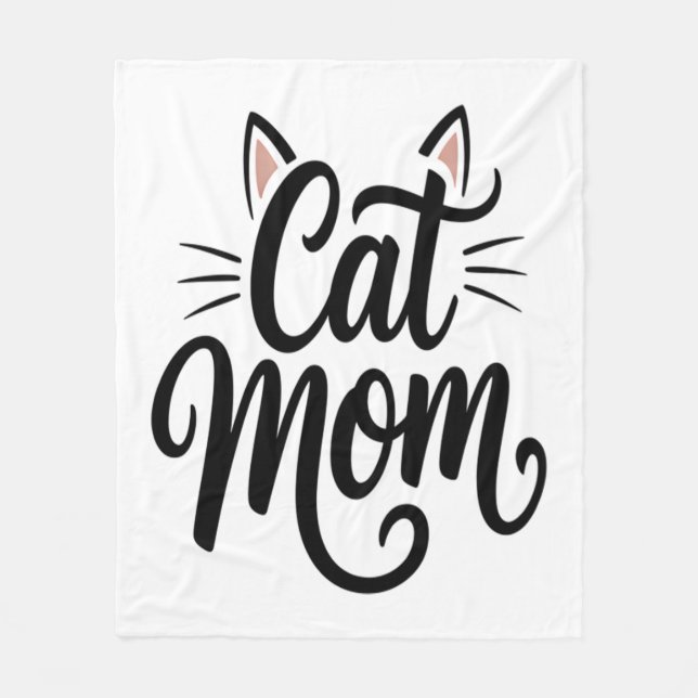 Cat Mama Whiskys und Ohren Fleecedecke (Vorderseite)