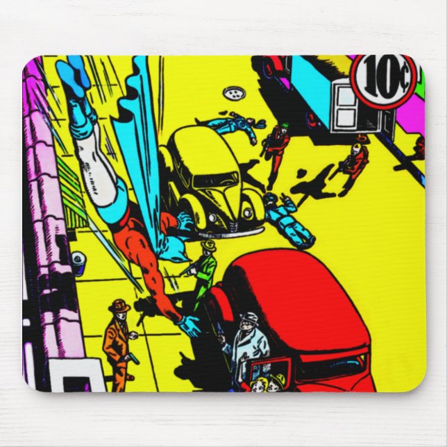 Cat-Man-Comic der 40er Jahre Mousepad (Vorne)